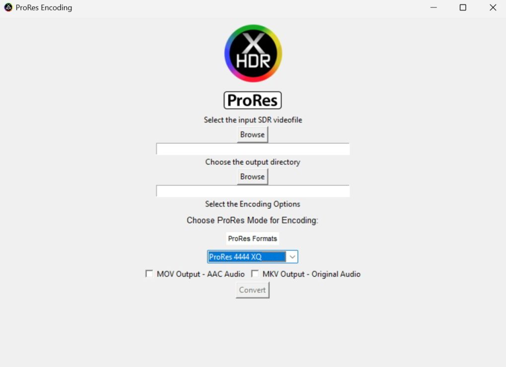 Encode SDR to ProRes Conversion