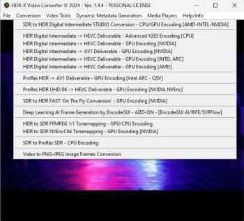 HDR-X Video Conversion Software